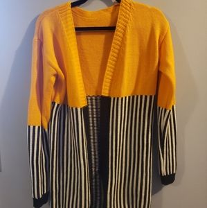 Black, White, Yellow Cardigan